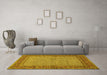 Machine Washable Persian Yellow Traditional Rug in a Living Room, wshtr951yw