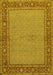 Machine Washable Persian Yellow Traditional Rug, wshtr951yw