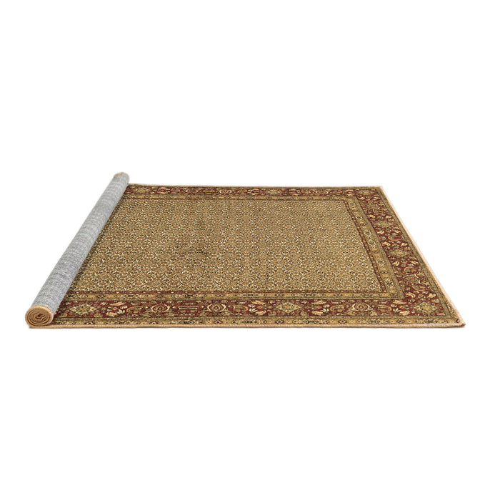 Sideview of Machine Washable Persian Brown Traditional Rug, wshtr951brn