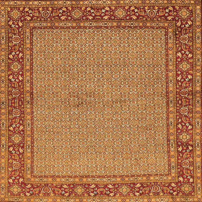Round Machine Washable Persian Orange Traditional Area Rugs, wshtr951org