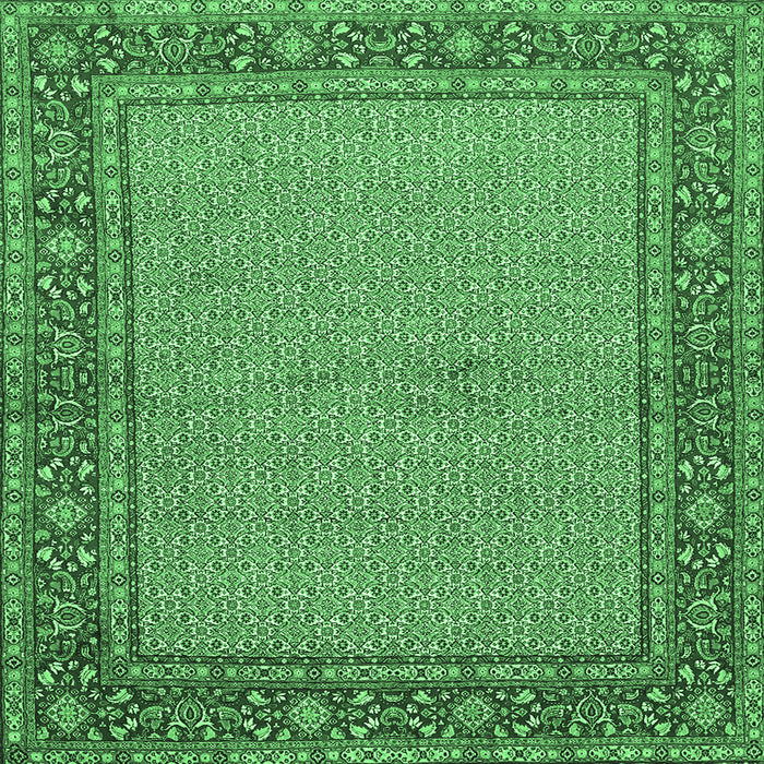 Square Persian Emerald Green Traditional Rug, tr951emgrn