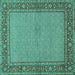 Square Persian Turquoise Traditional Rug, tr951turq