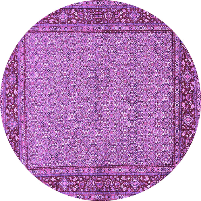 Round Machine Washable Persian Purple Traditional Area Rugs, wshtr951pur