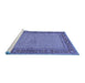 Sideview of Machine Washable Persian Blue Traditional Rug, wshtr951blu