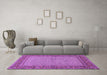 Machine Washable Persian Purple Traditional Area Rugs in a Living Room, wshtr951pur