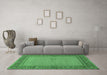 Machine Washable Persian Emerald Green Traditional Area Rugs in a Living Room,, wshtr951emgrn