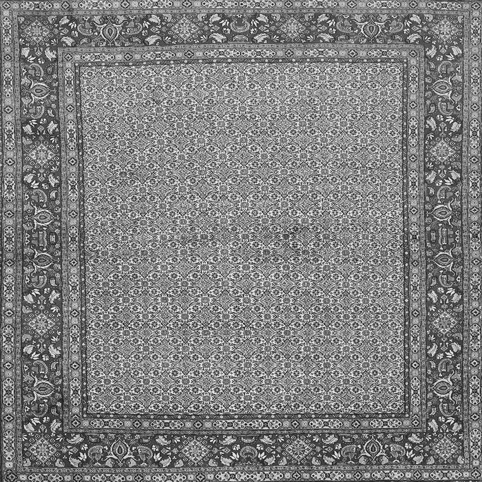 Round Machine Washable Persian Gray Traditional Rug, wshtr951gry