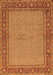 Serging Thickness of Machine Washable Persian Orange Traditional Area Rugs, wshtr951org