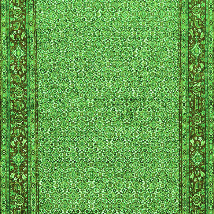 Serging Thickness of Machine Washable Persian Green Traditional Area Rugs, wshtr951grn