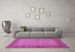 Machine Washable Persian Pink Traditional Rug in a Living Room, wshtr951pnk