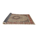 Sideview of Traditional Light French Beige Brown Medallion Rug, tr952