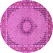 Round Medallion Pink Traditional Rug, tr952pnk