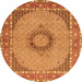 Square Medallion Orange Traditional Rug, tr952org