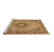 Sideview of Machine Washable Medallion Brown Traditional Rug, wshtr952brn