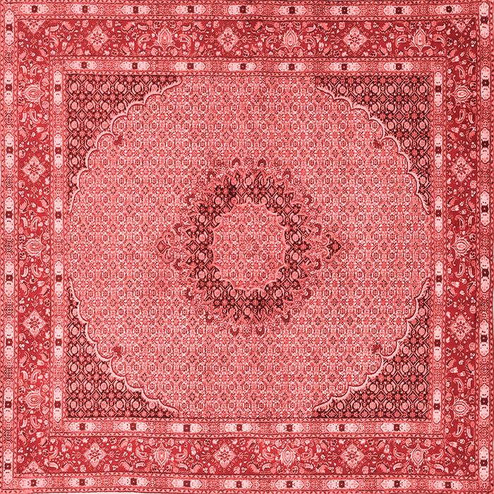Machine Washable Medallion Red Traditional Rug, wshtr952red