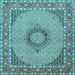 Square Medallion Light Blue Traditional Rug, tr952lblu