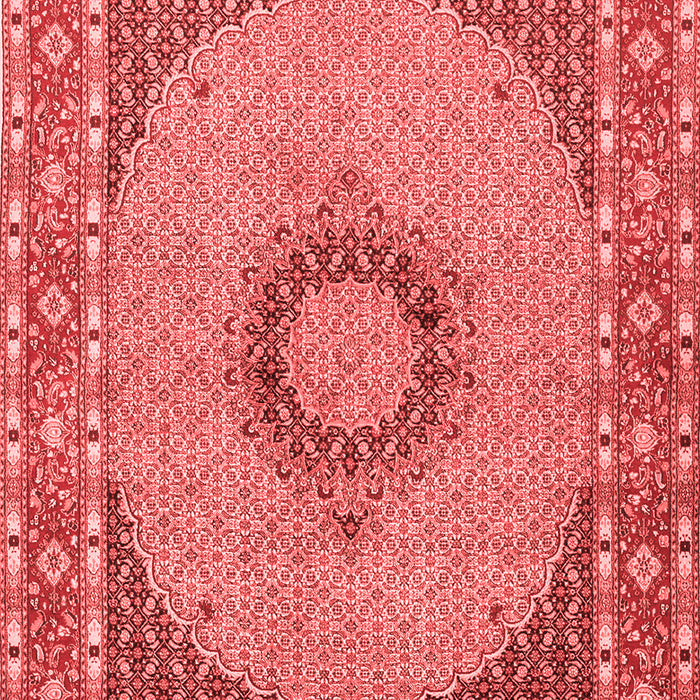 Machine Washable Medallion Red Traditional Rug, wshtr952red