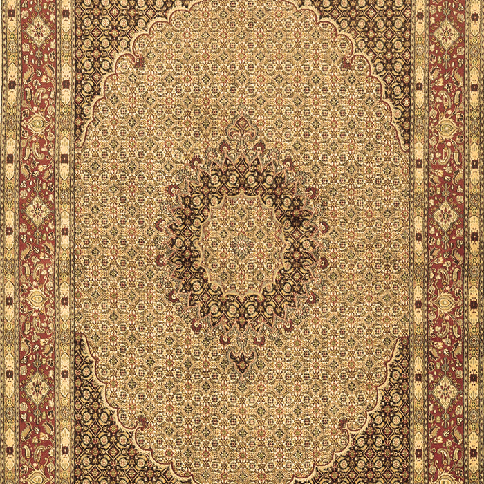 Machine Washable Medallion Brown Traditional Rug, wshtr952brn