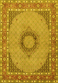 Medallion Yellow Traditional Rug, tr952yw