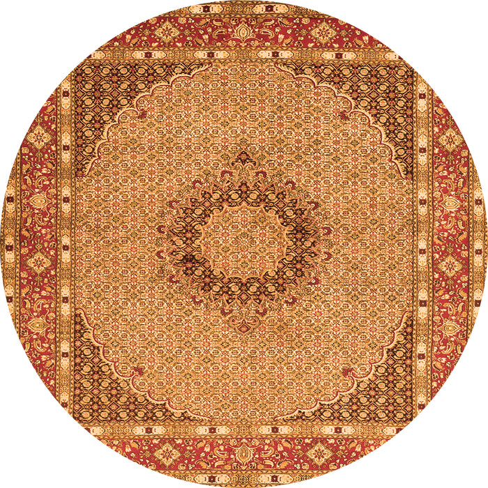 Machine Washable Medallion Orange Traditional Area Rugs, wshtr952org