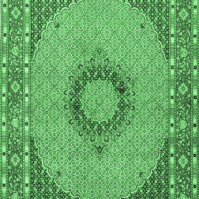 Machine Washable Medallion Emerald Green Traditional Area Rugs, wshtr952emgrn
