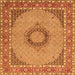 Serging Thickness of Medallion Orange Traditional Rug, tr952org