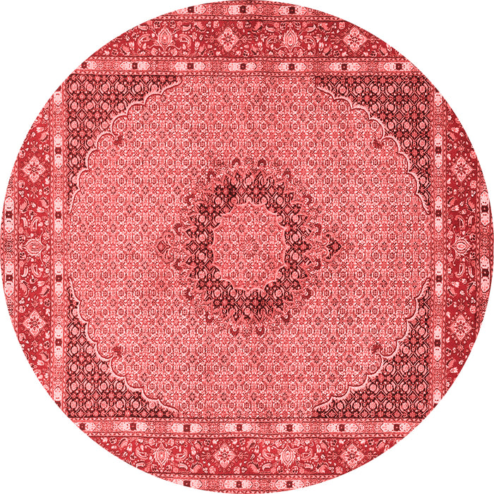 Machine Washable Medallion Red Traditional Rug, wshtr952red