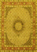 Machine Washable Medallion Yellow Traditional Rug, wshtr952yw