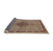 Sideview of Traditional Light French Beige Brown Persian Rug, tr953