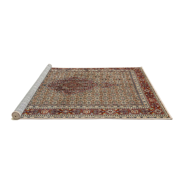 Sideview of Machine Washable Traditional Light French Beige Brown Rug, wshtr953