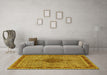 Machine Washable Persian Yellow Traditional Rug in a Living Room, wshtr953yw