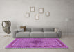 Machine Washable Persian Purple Traditional Area Rugs in a Living Room, wshtr953pur