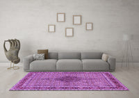 Machine Washable Persian Purple Traditional Rug, wshtr953pur