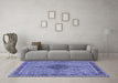 Machine Washable Persian Blue Traditional Rug in a Living Room, wshtr953blu