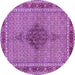 Round Machine Washable Persian Purple Traditional Area Rugs, wshtr953pur