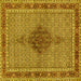 Square Persian Yellow Traditional Rug, tr953yw