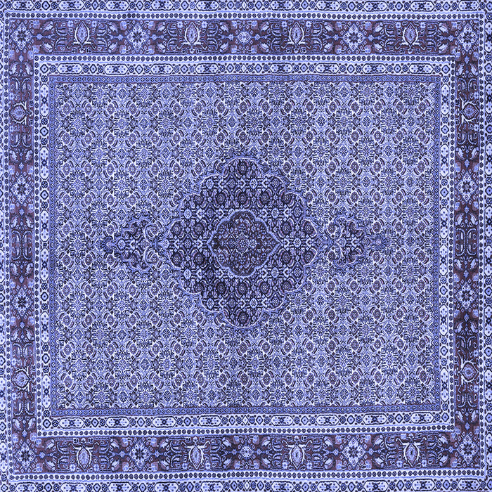 Square Machine Washable Persian Blue Traditional Rug, wshtr953blu