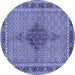 Round Persian Blue Traditional Rug, tr953blu
