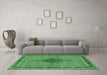 Machine Washable Persian Emerald Green Traditional Area Rugs in a Living Room,, wshtr953emgrn