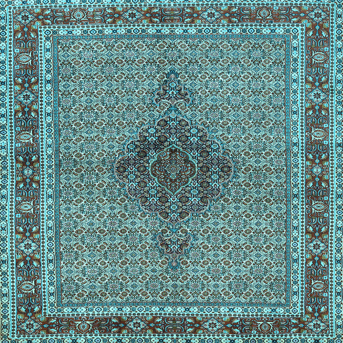 Square Machine Washable Persian Light Blue Traditional Rug, wshtr953lblu
