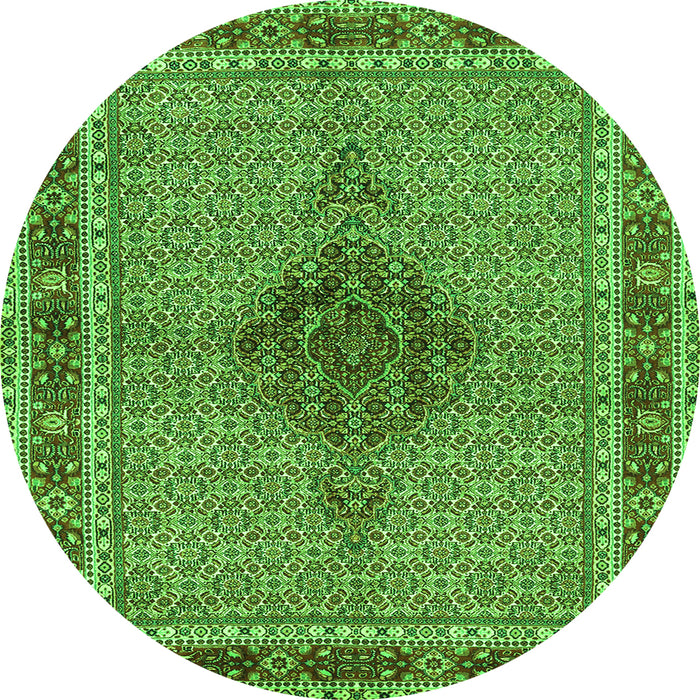 Square Persian Green Traditional Rug, tr953grn