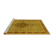 Sideview of Machine Washable Persian Yellow Traditional Rug, wshtr953yw