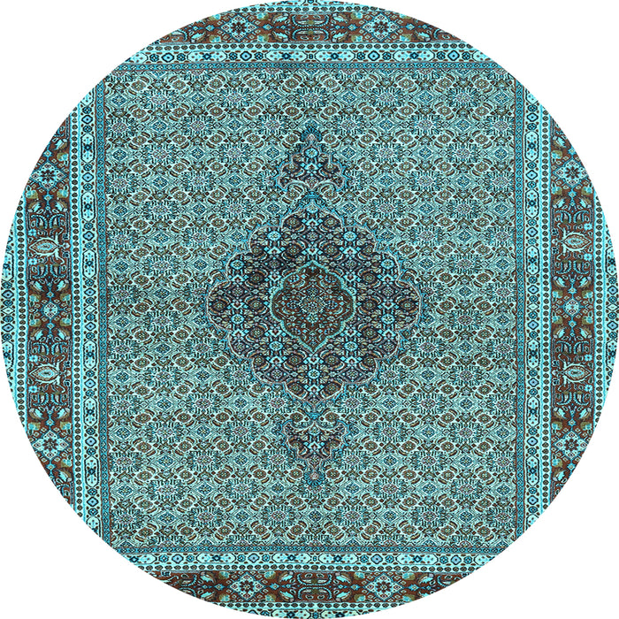 Round Persian Light Blue Traditional Rug, tr953lblu