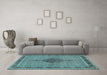 Machine Washable Persian Light Blue Traditional Rug in a Living Room, wshtr953lblu