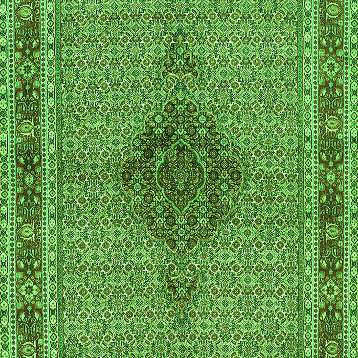 Serging Thickness of Machine Washable Persian Green Traditional Area Rugs, wshtr953grn
