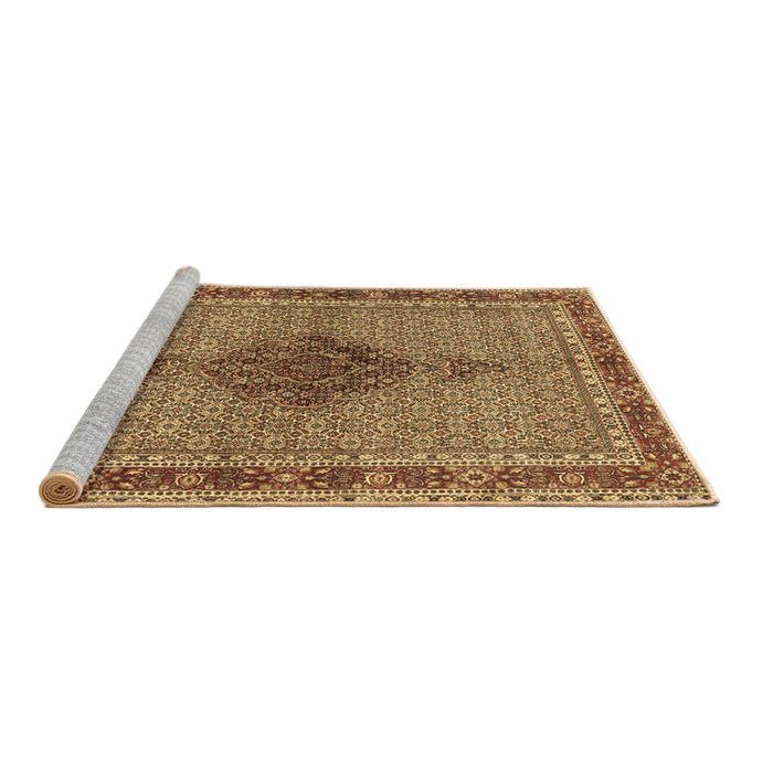 Sideview of Machine Washable Persian Brown Traditional Rug, wshtr953brn