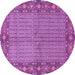 Round Persian Purple Traditional Rug, tr954pur