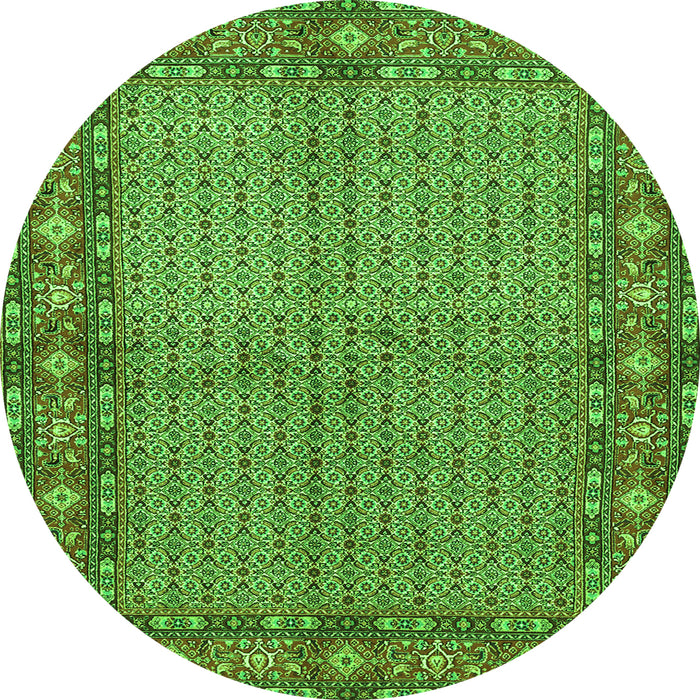 Square Persian Green Traditional Rug, tr954grn