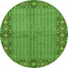 Square Persian Green Traditional Rug, tr954grn
