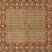 Square Machine Washable Persian Brown Traditional Rug, wshtr954brn
